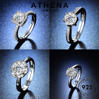 ATHENA JEWELRY เครื่องประดับ เครื่องประดับ แท้ แหวน เงิน เกาหลี Silver ต้นฉบับ 925 เรียบง่าย มอยส์ซาไนท์ไดมอนด์ แฟชั่น ผู้หญิง M071