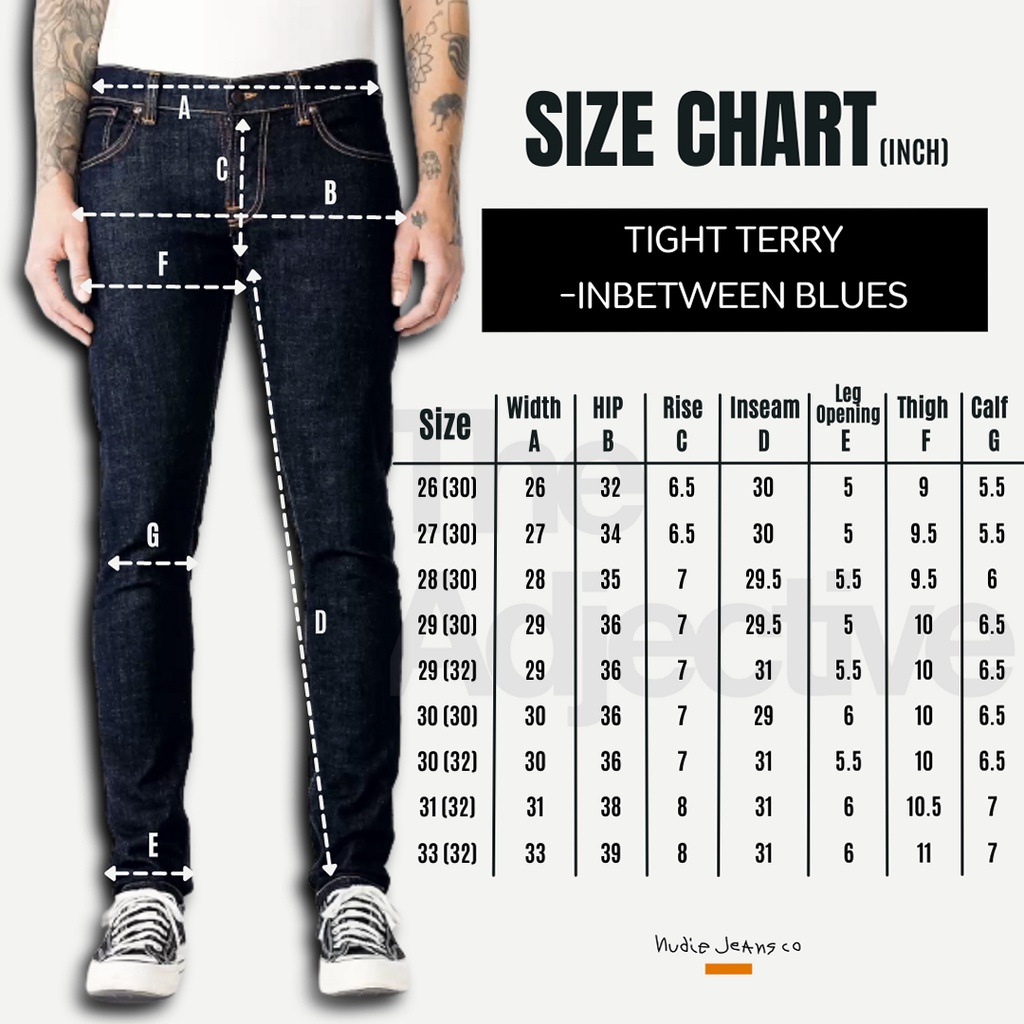 Nudie Jeans/ Tight Terry-Inbetween Blues/ ยีนส์ผ้าฟอก สีน้ำเงินเข้ม เฟดสวย ยีนส์ขาเดฟ เอวต่ำ ยีนส์ทรงสวย ยีนส์ผู้ชาย ราคา ถูกที่สุด ดีลบีเคเค แกลเลอรีภาพที่ 6