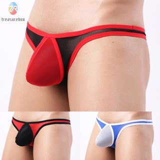 【TRSBX】Mens Briefs Bikini Bulge Pouch Comfortable Lingerie Mesh See Through Solid