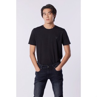 ESP เสื้อทีเชิ้ตเฟรนช์ชี่คอกลม ผู้ชาย สีดำ | Crew Neck Frenchie Tee Shirt | 3783