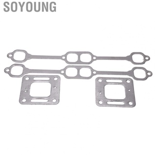 Soyoung Exhaust Gasket Manifold  Professional 4 PCS Engine Exhaust Gasket Manifold Temperature Resistant  for Engine