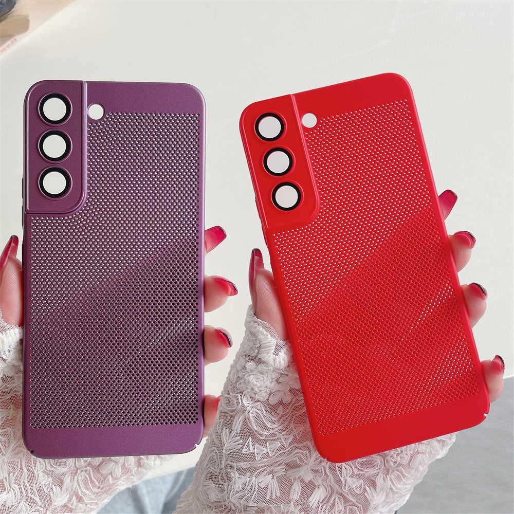เคสโทรศัพท์มือถือแข็ง เนื้อแมตต์ กันกระแทก ระบายอากาศ สําหรับ Samsung S22 S21 Plus S20 FE
