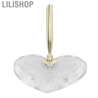 Lilishop Insertion Pen Holder  Transparent Pen Holder Base Heart Shaped Base  for Business