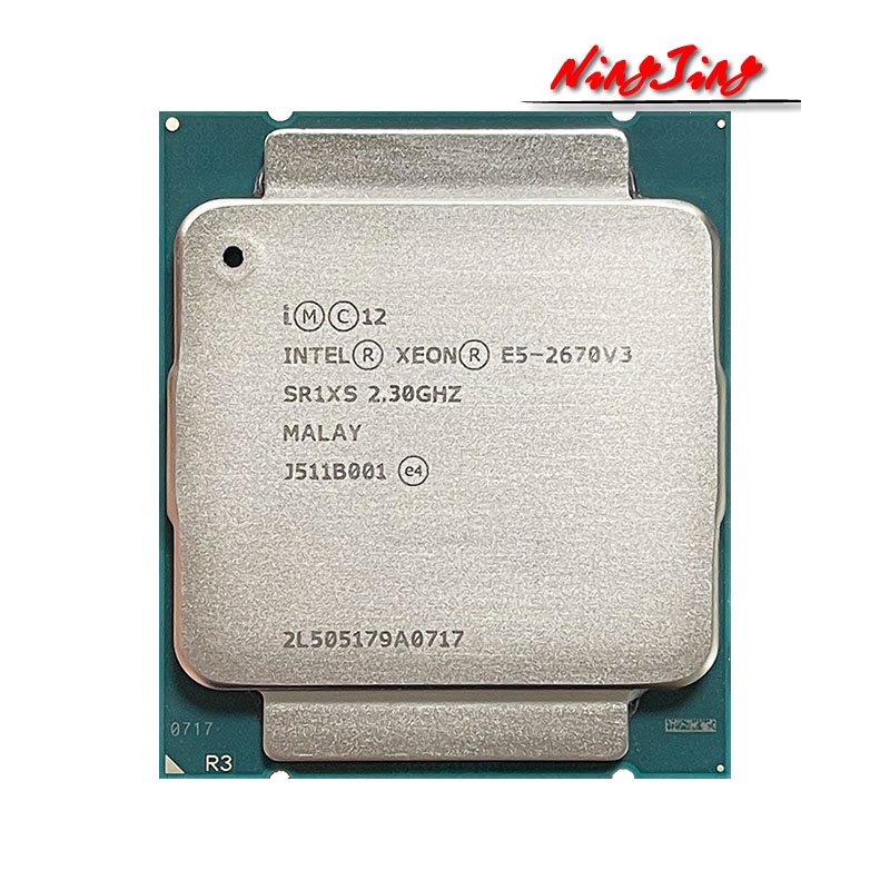 หน่วยประมวลผล CPU Intel Xeon E5-2670v3 E5 2670v3 E5 2670 v3 2.3 GHz ใช้สิบสองแกน ยี่สิบสี่เกลียว 30M 120W LGA 2011-3 RC8S