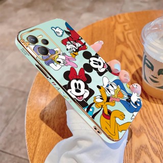 เคสโทรศัพท์มือถือ แบบนิ่ม ขอบสี่เหลี่ยม ลายมิกกี้ เมาส์ หรูหรา สําหรับ Realme C21 C21Y C25Y C30 C30S C31 C33 C35