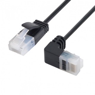 Xiwai สายเคเบิลเครือข่ายอีเธอร์เน็ต Cat6 RJ45 Down Angled to Straight UTP 90 องศา Cat6a Lan สําหรับแล็ปท็อป เราเตอร์ กล่องทีวี