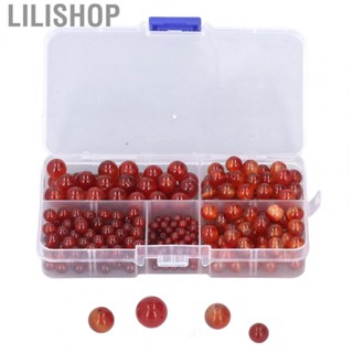 Lilishop 340Pcs Red Agate Stone Beads 10mm 8mm 6mm 4mm Polished Glossy Vivid Co