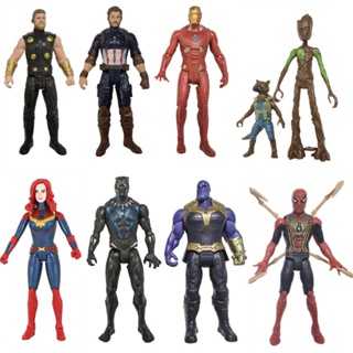 ตุ๊กตาฟิกเกอร์ Avengers Captain America Spiderman แฮนด์เมด ขนาด 15 ซม. พร้อมไฟ สําหรับตกแต่งเค้กวันเกิด