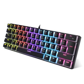 Computer Durable Office Ergonomic For Laptop PC RGB Backlight 61 Keys Holidays Software Supported Wired Gaming Keyboard