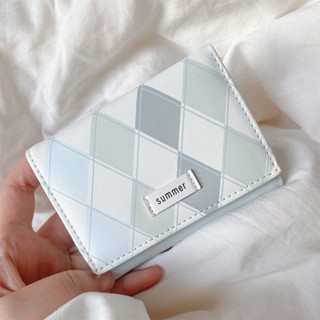 Sea Salt Blue Checked Money Bag Clear New minimalist insxaimen.MyHoppa20230701