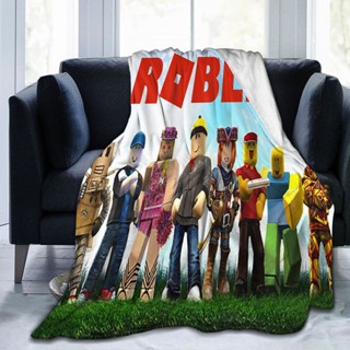 Roblox ผ้าห่มขนแกะนุ่มพิเศษ ลายวอลเปเปอร์เกม น่ารัก อบอุ่น สําหรับผู้ใหญ่ เด็ก ตั้งแคมป์ โซฟา เตียง