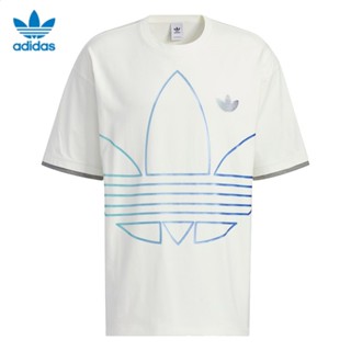 【พร้อมส่ง】ของแท้ Adidas เสื้อยืดแขนสั้น คอกลม ผ้าฝ้าย 100% ทรงหลวม ไล่โทนสี ขนาดใหญ่ IP7543 IP7542