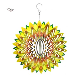 Sunflower Wind Spinners รูปดอกทานตะวัน 3D 3D สีเหลือง 12 นิ้ว สําหรับแขวนตกแต่งสวน กลางแจ้ง