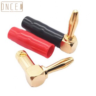 【ONCEMOREAGAIN】Banana Plug 4mm 90 -degree All -copper Banana Type Gold Plating L-type