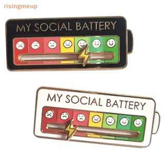 [risingmeup] Social pin - My social เข็มกลัด ปกเสื้อ สร้างสรรค์, อารมณ์เคลือบสนุก