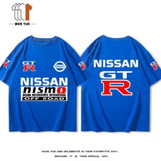 เสื้อยืดแขนสั้น ผ้าฝ้ายแท้ พิมพ์ลาย Nissan GTR Rider Club R34 R35 R32 R33 สําหรับขับขี่กลางแจ้ง