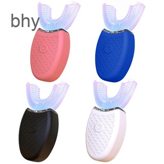 Bhy แปรงสีฟันไฟฟ้าโซนิคอัตโนมัติ โหมดตัว U แปรงสีฟันชาร์จ USB แปรงสีฟันฟอกสีฟัน