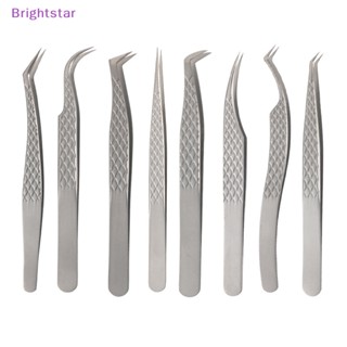 Brightstar แหนบคีบขนตาปลอม สเตนเลส สําหรับต่อขนตาปลอม แต่งหน้า ใหม่