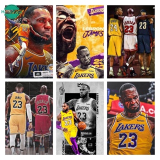 【HF】ภาพวาดปักเพชร แนวโมเสก ลาย NBA Lerbron james 5D ขนาด 30X40 ซม. 40X50 ซม. DIY สําหรับตกแต่ง