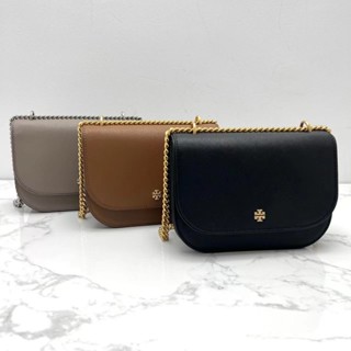 Tory Burch Emerson Series กระเป๋าสะพายไหล่ สะพายข้าง หนังวัว สายโซ่ สามสี