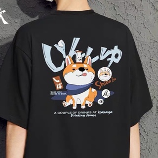 【สปอตสินค้า】เสื้อยืดพิมพ์ลาย Shiba Inu เสื้อยืดนักเรียนแนวลำลองเสื้อยืด unisex น่ารักใหม่