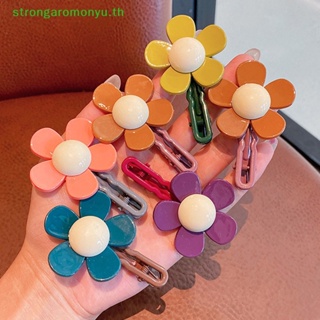 Strongaromonyu กิ๊บติดผมหน้าม้า ลายดอกไม้น่ารัก 2 ชิ้น สําหรับเด็ก