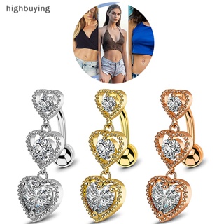 [highbuying] เครื่องประดับแฟชั่น สะดือ รูปหัวใจ ห้อยเพทาย เซ็กซี่ สําหรับผู้หญิง พร้อมส่ง