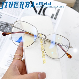 JIUERBA TR90 แว่นตาสายตาสั้น โลหะ ทรงกลม ป้องกันรังสียูวี คุณภาพสูง เปลี่ยนเลนส์ได้ แฟชั่นสําหรับผู้ชาย และผู้หญิง