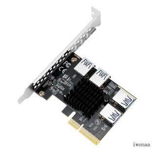 Iwo อะแดปเตอร์การ์ดไรเซอร์ PCI-E PCI-Express X4 1 เป็น 4 USB 3 0 สําหรับขุดแร่ BTC