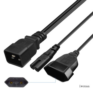 Iwo อะแดปเตอร์พาวเวอร์ C20 เป็น C7 EU4 0 มม. IEC320 C20 ตัวผู้ เป็น EU4 0 มม. C7 ตัวเมีย