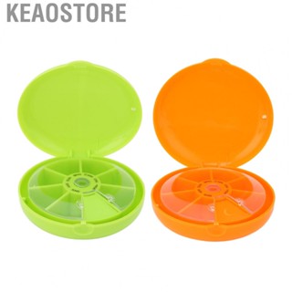 Keaostore Seven Grids Pills Case  Plastic 7 Day Container Portable Rotating for Travel Home