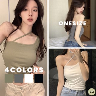 💥HOT SALE💥เสื้อไหมพรมร่อง 4 สี ทรงเสื้อกล้ามผสมสายเดี่ยวคาด