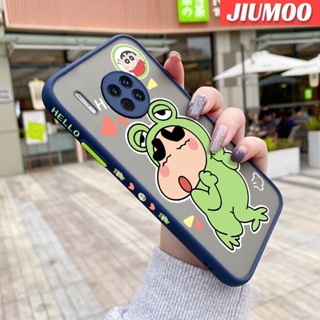 สําหรับ Huawei Mate 30 Pro Mate 30 Lite เคส การ์ตูน ซน ชินจัง รูปแบบ สี่เหลี่ยม ขอบ การออกแบบใหม่ กันกระแทก ฝ้า เคสโทรศัพท์ใส