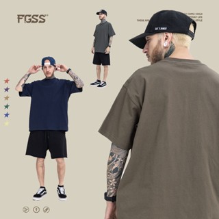 เสื้อยืดแขนสั้น คอกลม ทรงหลวม สีพื้น แฟชั่นฤดูร้อน 305GFOG FGSS2023