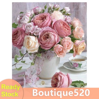 ใหม่ ชุดงานปักครอสติชเม็ดบีด ทรงเพชร รูปดอกไม้ 5D DIY [boutique520.th]