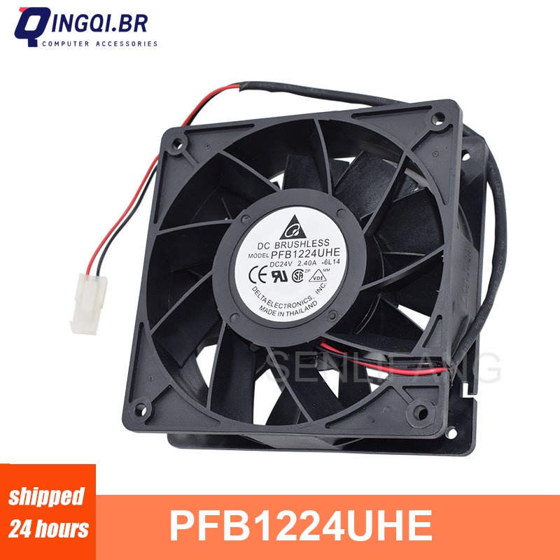 สําหรับ Delta PFB1224UHE -6L14 Cooling 12 ซม.12038 120x120x38 มม.2 สาย DC 24V 2.40A ลมปริมาณพัดลมอิน