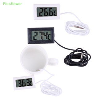 (Plusflower) เครื่องวัดอุณหภูมิดิจิทัล หน้าจอ LCD พร้อมโพรบ 1 ชิ้น