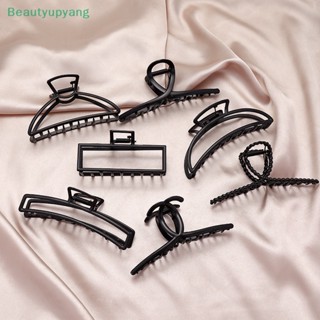 [Beautyupyang] กิ๊บติดผมหางม้า โลหะ สีดํา เรียบง่าย เครื่องประดับผม สําหรับผู้หญิง