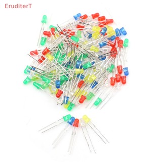 [EruditerT] ไดโอดเปล่งแสง LED 20mA 2Pin 3 มม. สีแดง เขียว ขาว ฟ้า เหลือง 100 ชิ้น ต่อชุด [ใหม่]