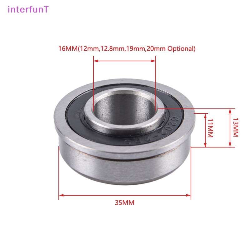 [InterfunT] F6202-2RS หน้าแปลน ABEC-1 Deep Groove Garden Trolley Seal Wheelb Bearing [ใหม่]