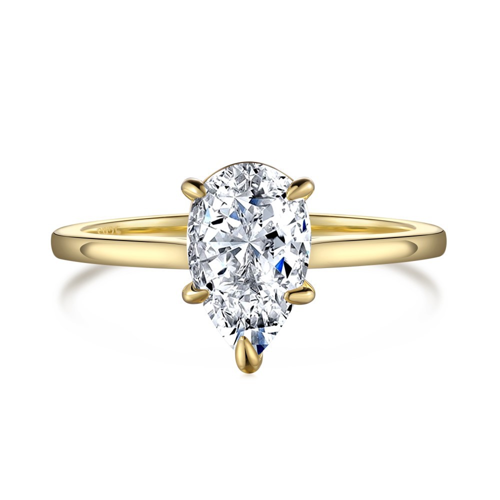 2ct Pear moissanite diamond Engagement Ring
