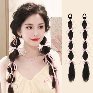 BEBAND (1ชิ้น/แพ็ค) วิกผมหางม้า มัดเป็นข้อ ผูกริบบิ้นโบว์ สุดน่ารัก Y2K