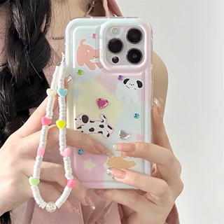 เคสโทรศัพท์มือถือ ดูดซับแรงกระแทก ประดับเพชร พร้อมสายโซ่คล้อง สําหรับ iPhone 14 13 12 11 PROMAX XS XR XSMAX SE2020 6 7 8PLUS MINI 12Pro 13 11 14promax