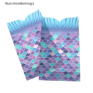 [NutriliteMelting1] ถุงของขวัญพลาสติก ลายนางเงือก พร้อมเนคไทน์ สําหรับตกแต่งปาร์ตี้วันเกิดเด็ก 50 ชิ้น [TH]