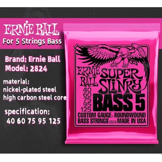 Ernie Ball สายเบสไฟฟ้า ชุบนิกเกิล 4-5 2824 2833 2832 2834 2836