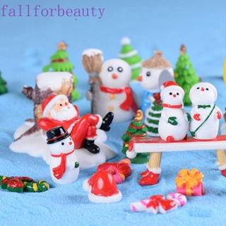 FALLFORBEAUTY เครื่องประดับ ตุ๊กตาหิมะ ซานตาคลอส ตกแต่งคริสต์มาส งานฝีมือ