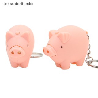 Tt พวงกุญแจ จี้รูปหมูน่ารัก มีไฟ LED ABS สีชมพู เครื่องประดับ สําหรับผู้หญิง และผู้ชาย