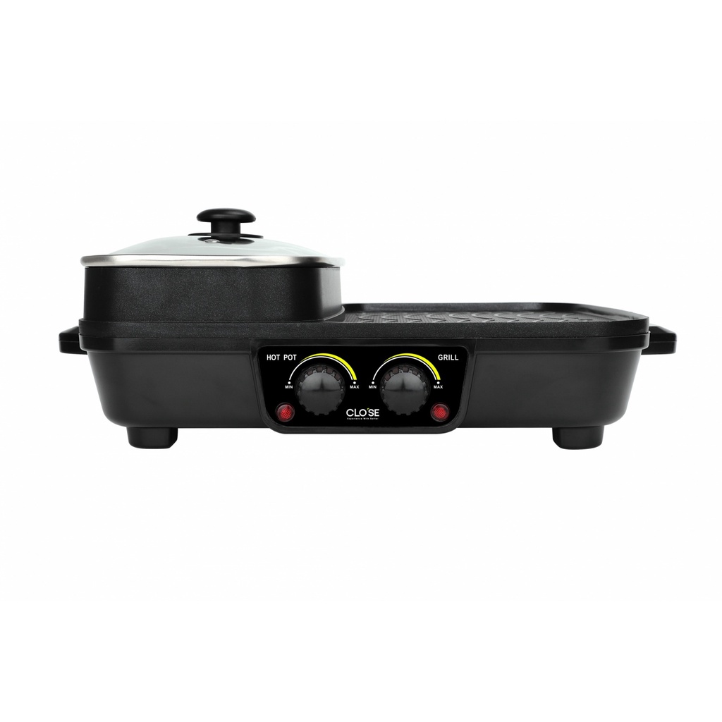 closeofficalshop-CLOSE เตาปิ้งย่างอเนกประสงค์พร้อมหม้อสุกี้ 2IN1 1300w รุ่น OT-BS09 สีดำ null