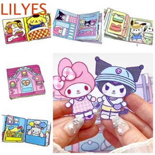 LILYESCUB หนังสือสติกเกอร์ ลายการ์ตูนอนิเมะ Montessori My Melody แฮนด์เมด แบบเงียบ สําหรับเด็ก