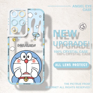 เคสโทรศัพท์มือถือแบบนิ่ม TPU ใส กันรอยกล้อง ลายการ์ตูนโดเรม่อน สําหรับ Samsung S20 Plus S20 FE S21 S22 Plus S21 S22 Ultra S23 Plus